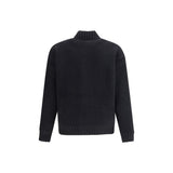 Laneus Black Merino Wool Bomber