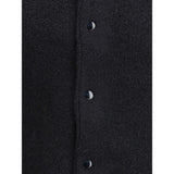 Laneus Black Merino Wool Bomber