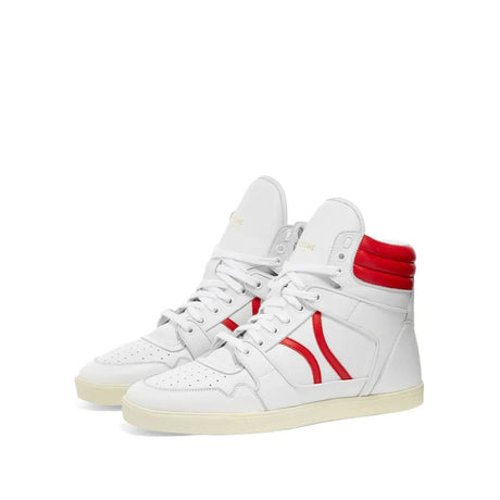 Celine White Lamb Leather High Top Sneakers
