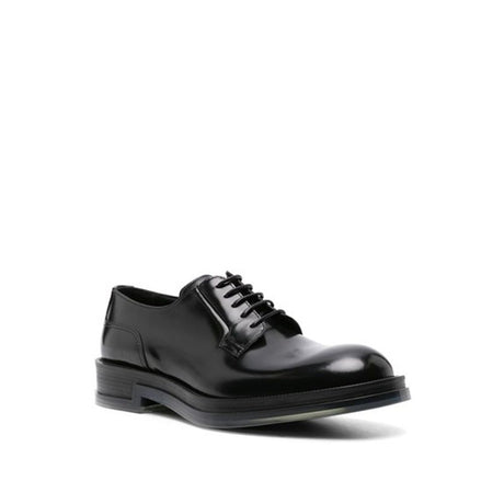 Alexander McQueen Black Calfskin Oxfords And Derbies
