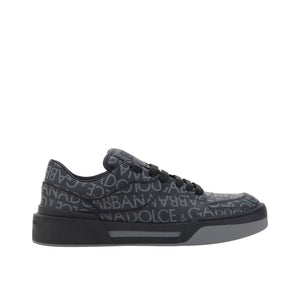 Dolce & Gabbana Black Cotton Low Top Sneakers