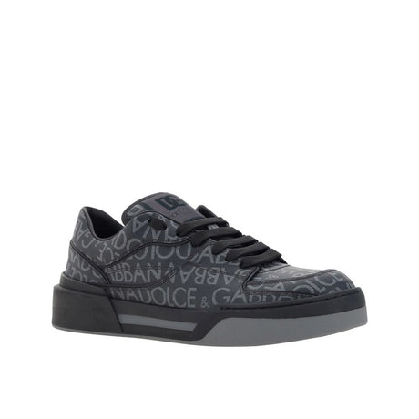 Dolce & Gabbana Black Cotton Low Top Sneakers