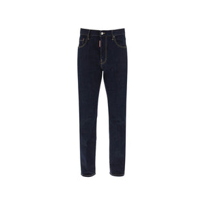 Dsquared² Blue Cotton Straight-Leg Jeans