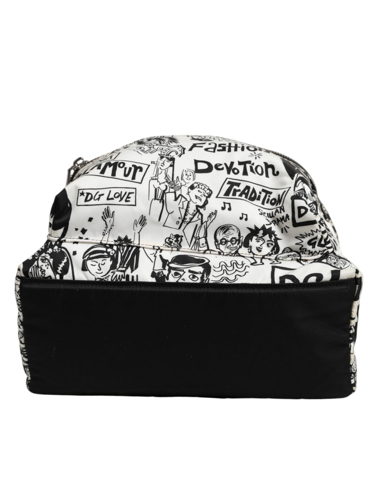 Dolce & Gabbana Black White Graffiti Print School Backpack Men Borse Bag