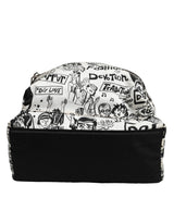 Dolce & Gabbana Black White Graffiti Print School Backpack Men Borse Bag
