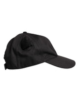 Dolce & Gabbana Black Cotton Logo Patch 6 Panels Baseball Cap Hat