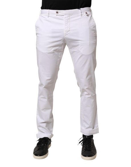 AT.P.CO White Cotton Skinny Fit Mid Waist Denim Trouser Jeans
