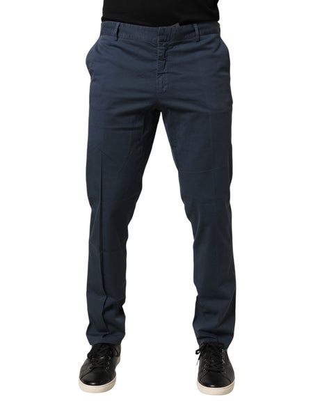 Master Coat Blue Skinny Fit Mid Waist Men Chino Trouser Pants