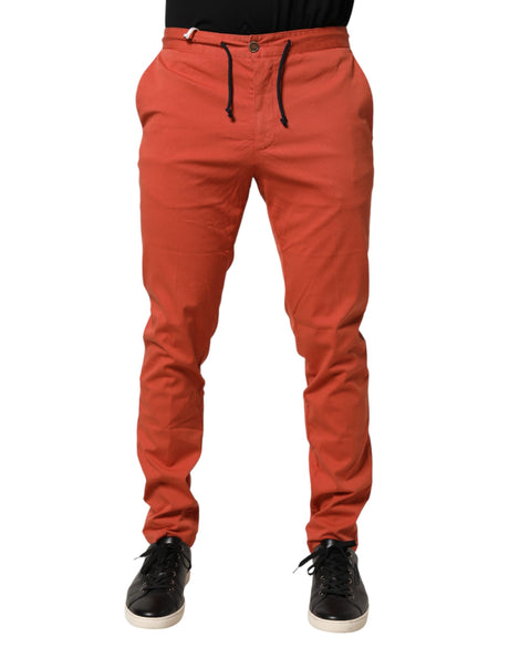 Domenico Tagliente Orange Skinny Fit Men Chino Trouser Pants