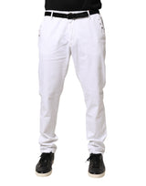 AGLINI White Skinny Fit Mid Waist Men Denim Trouser Jeans