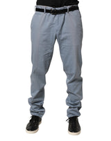 PT01 Blue Men Chino Mid Waist Tapered Fit Trouser Pants