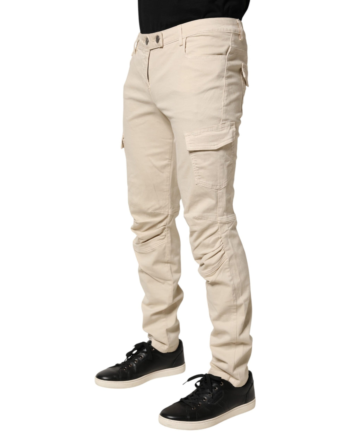 Scervino Street Beige Skinny Fit Mid Waist Men Denim Jeans