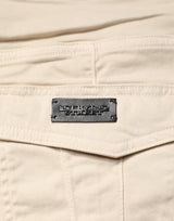 Scervino Street Beige Skinny Fit Mid Waist Men Denim Jeans