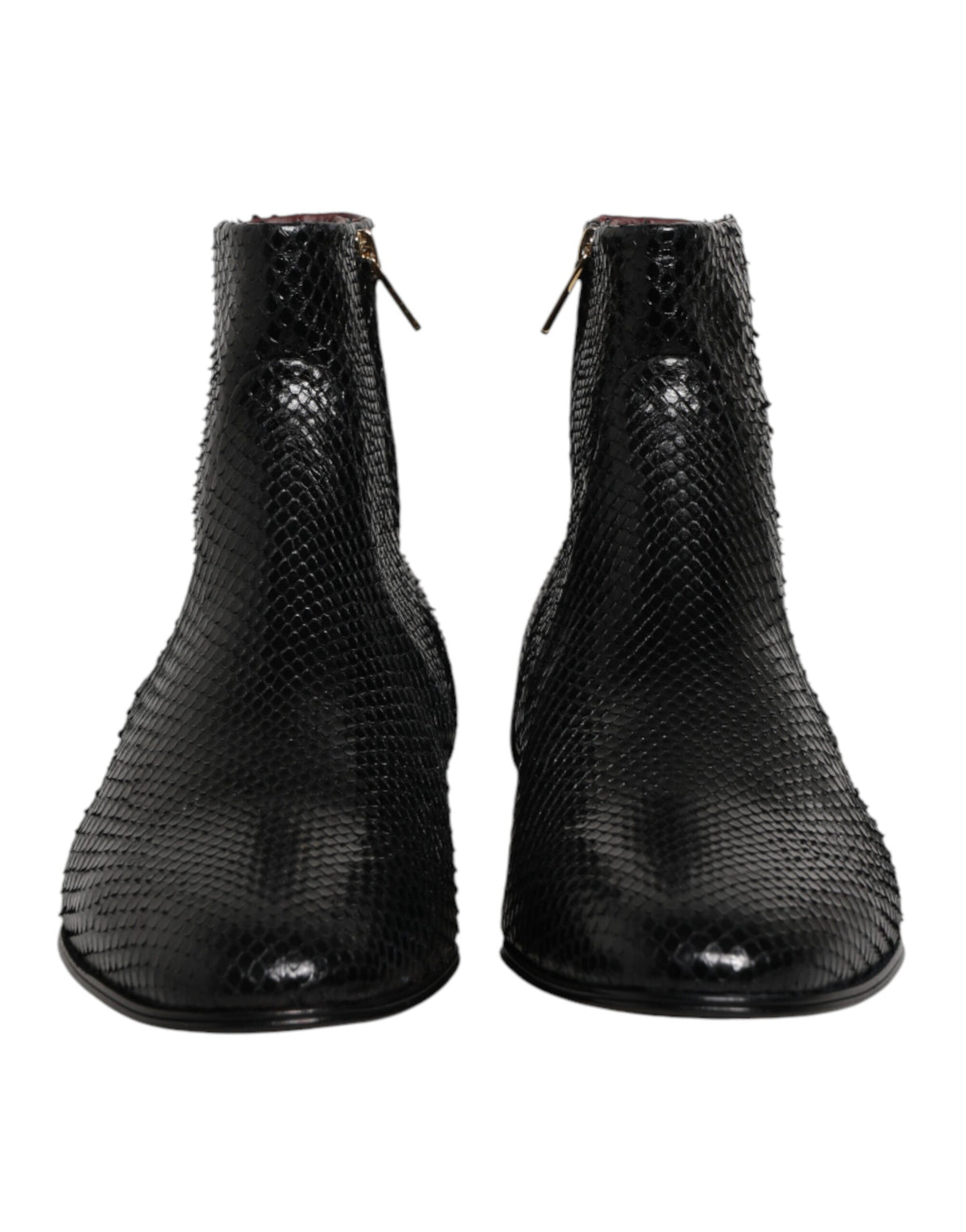 Dolce & Gabbana Black Leather Chelsea Short Ankle Boots  Shoes