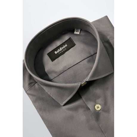 Baldinini Trend Gray Cotton Men Shirt