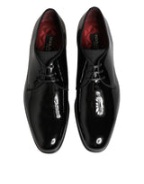 Dolce & Gabbana Black Calfskin Leather Derby Dress Shoes