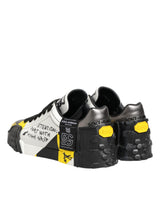 Dolce & Gabbana Multicolor Leather Graffiti Low Top Sneakers Shoes