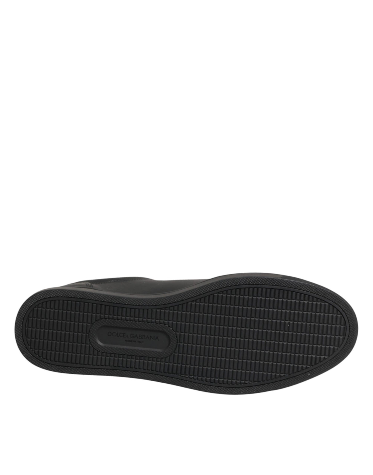 Dolce & Gabbana Black Leather Heart Embellished Sneakers Shoes