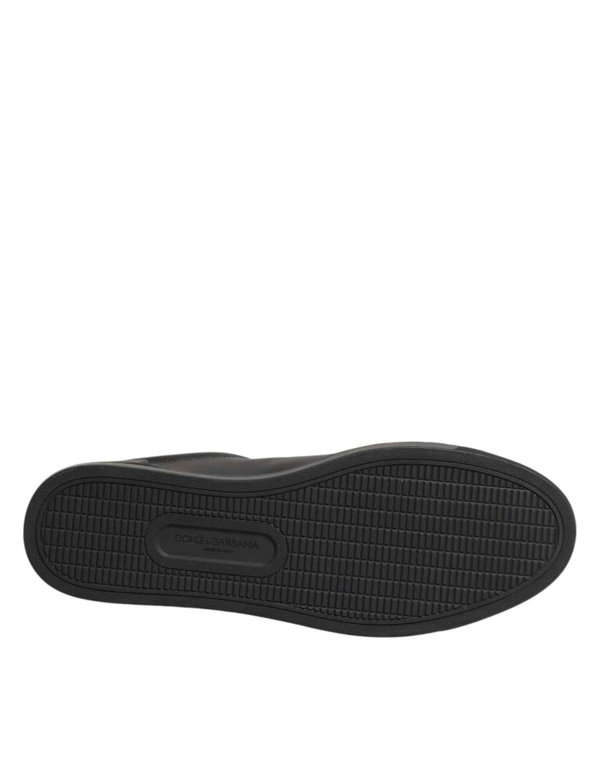 Dolce & Gabbana Black Leather Heart Embellished Sneakers Shoes