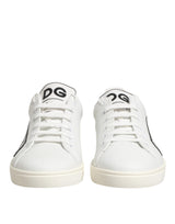 Dolce & Gabbana White Prince Leather Low Top Men Sneakers Shoes
