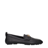 Versace Black Leather Slip-On Loafers