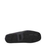 Versace Black Leather Slip-On Loafers