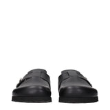 Palm Angels Black Leather Slippers
