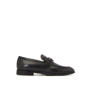 Salvatore Ferragamo Black Calfskin Slip-On Loafers
