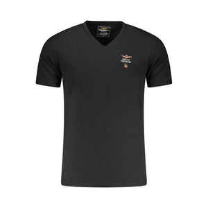 Aeronautica Militare Black Cotton Men's T-Shirt