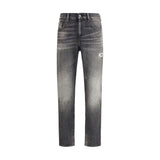 Diesel Gray Cotton Relaxed Fit Jeans