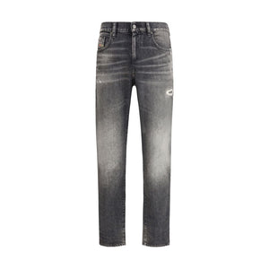 Diesel Gray Cotton Relaxed Fit Jeans