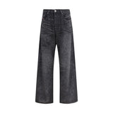 Diesel Black Cotton Relaxed Fit Jeans