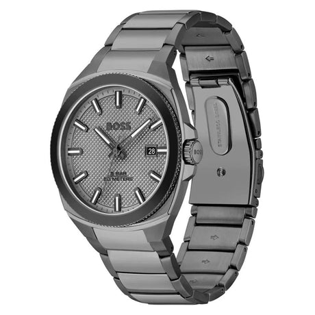 Hugo Boss Gray Stainless Steel Dress Watch