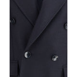 Gi Capri Blue Fleece Wool Coat