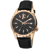 Just Cavalli Black Leather Dress Watch