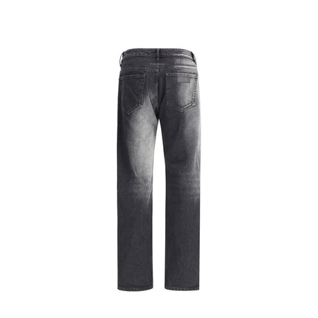 MM6 Black Cotton Straight-Leg Jeans