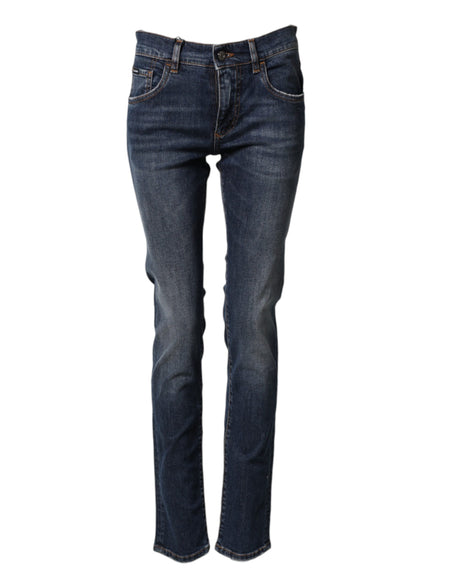 Dolce & Gabbana Blue Cotton Stretch Skinny Men Denim Jeans