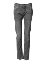Dolce & Gabbana Gray Cotton Mid Waist Skinny Denim Jeans