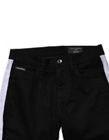 Dolce & Gabbana Black Cotton MidWaist Skinny Denim Logo Jeans