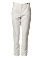 Daniele Alessandrini White Cotton Straight Chino Trouser Pants