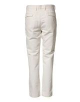 Daniele Alessandrini White Cotton Straight Chino Trouser Pants
