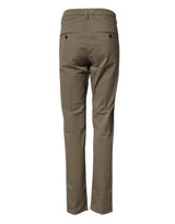 Dondup Beige Cotton Stretch Straight Chino Men Trouser Pants