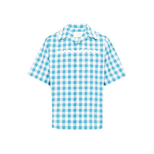 Prada Blue Cotton Shortsleeve Shirt