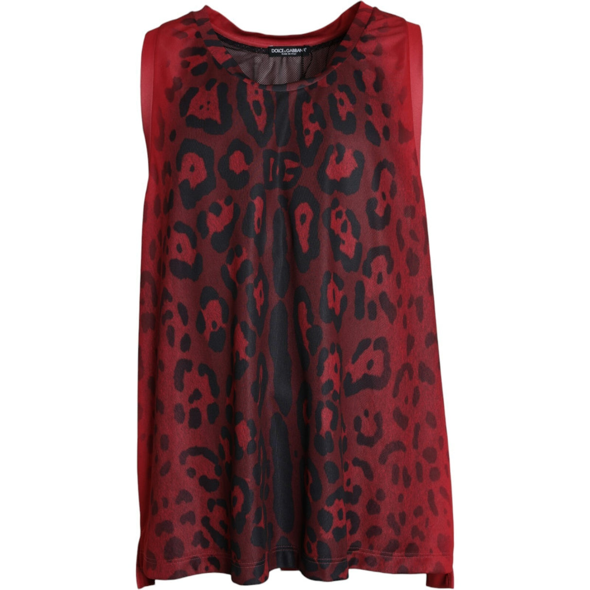 Dolce & Gabbana Red Leopard Print Sleeveless Men Tank T-shirt