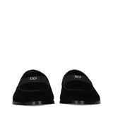 Dolce & Gabbana Black Velvet Slip-On Loafers