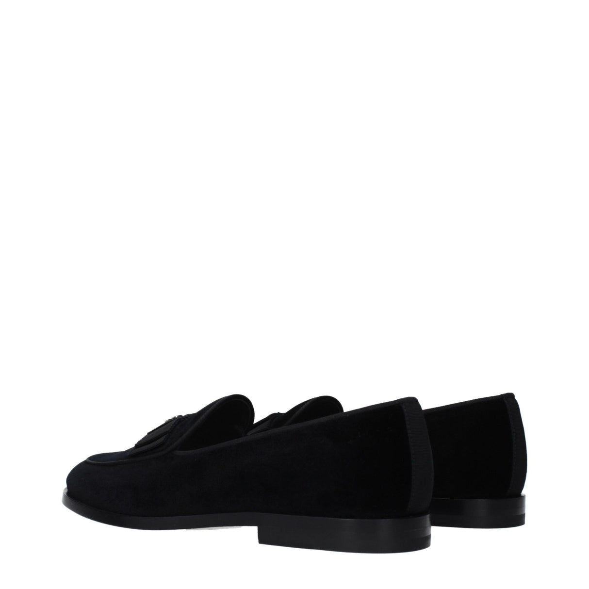 Dolce & Gabbana Black Velvet Slip-On Loafers