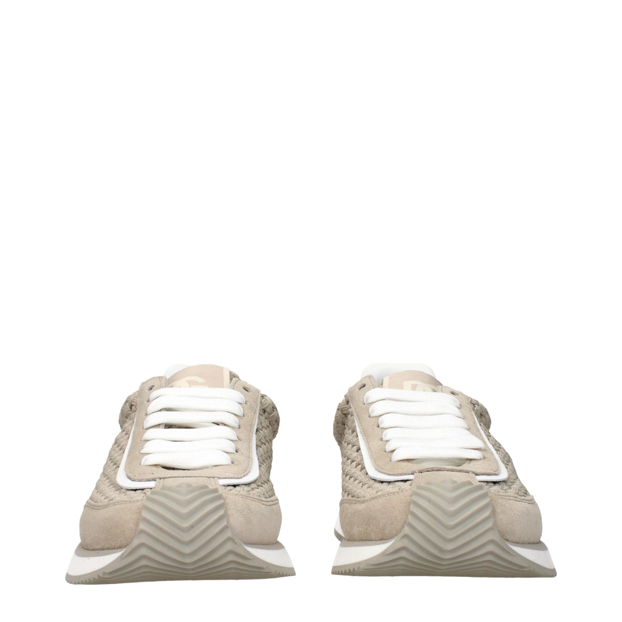 Dolce & Gabbana Beige Fabric Low Top Sneakers