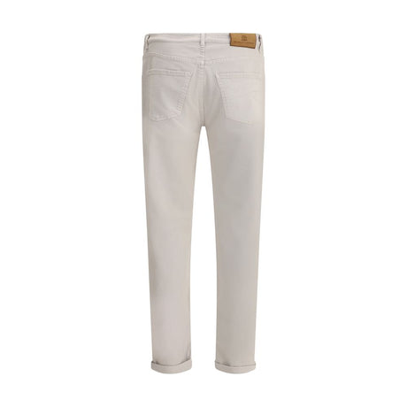Brunello Cucinelli Beige Cotton Straight-Leg Jeans