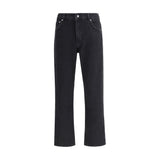 Represent Black Cotton Straight-Leg Jeans