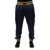 Dolce & Gabbana Blue Nylon Jogger Mid Waist Trouser Pants
